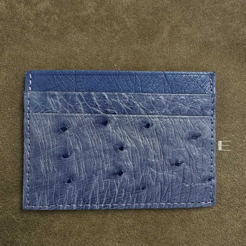 Genuine Ostrich leather card holder wallet